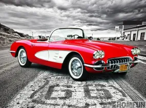 Classic Car Diamond Painting - Full Square/Round Drill 5D Diamonds, DIY Corvette Decoration