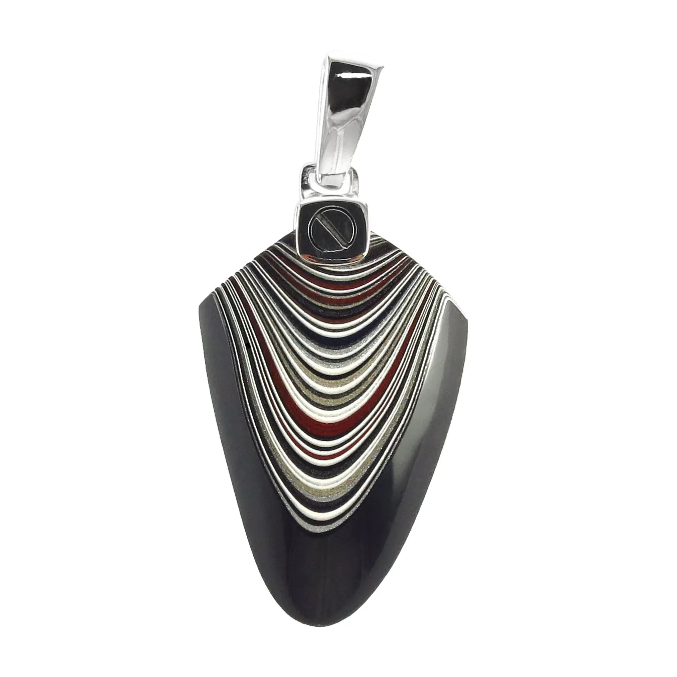 Corvette Fordite Sterling Silver Pendant I Jan Leslie