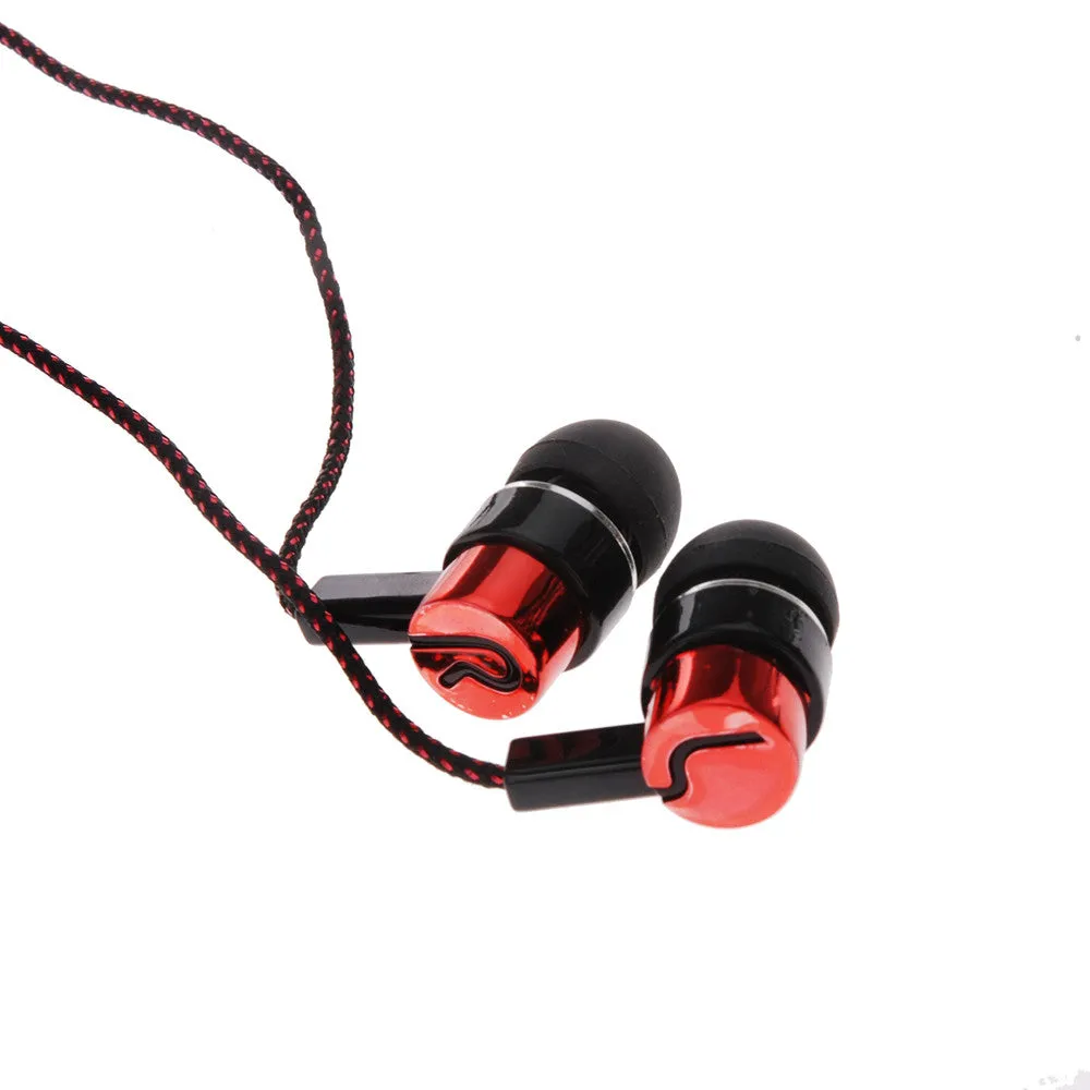 Earphones Jack Standard Noise Isolating 1.1M Reflective Fiber Cloth Line 3.5mm Stereo In-ear Earphone Earbuds Headphones