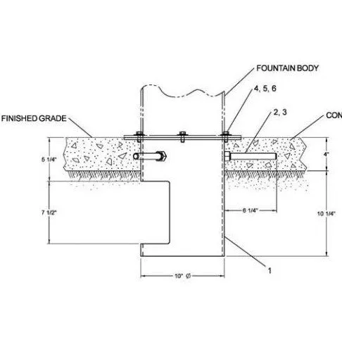 Elkay 97890C | Direct bury Adapter Kit (for 4400 tubular fountains)