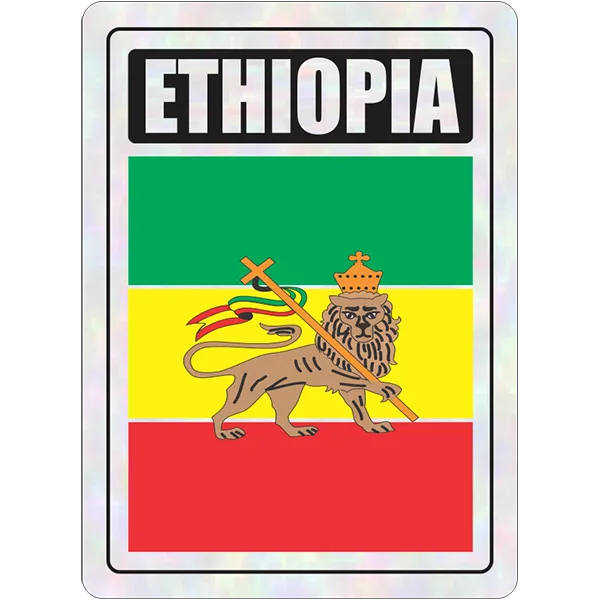 Ethiopia Prismatic Hologram Car Decal Sticker