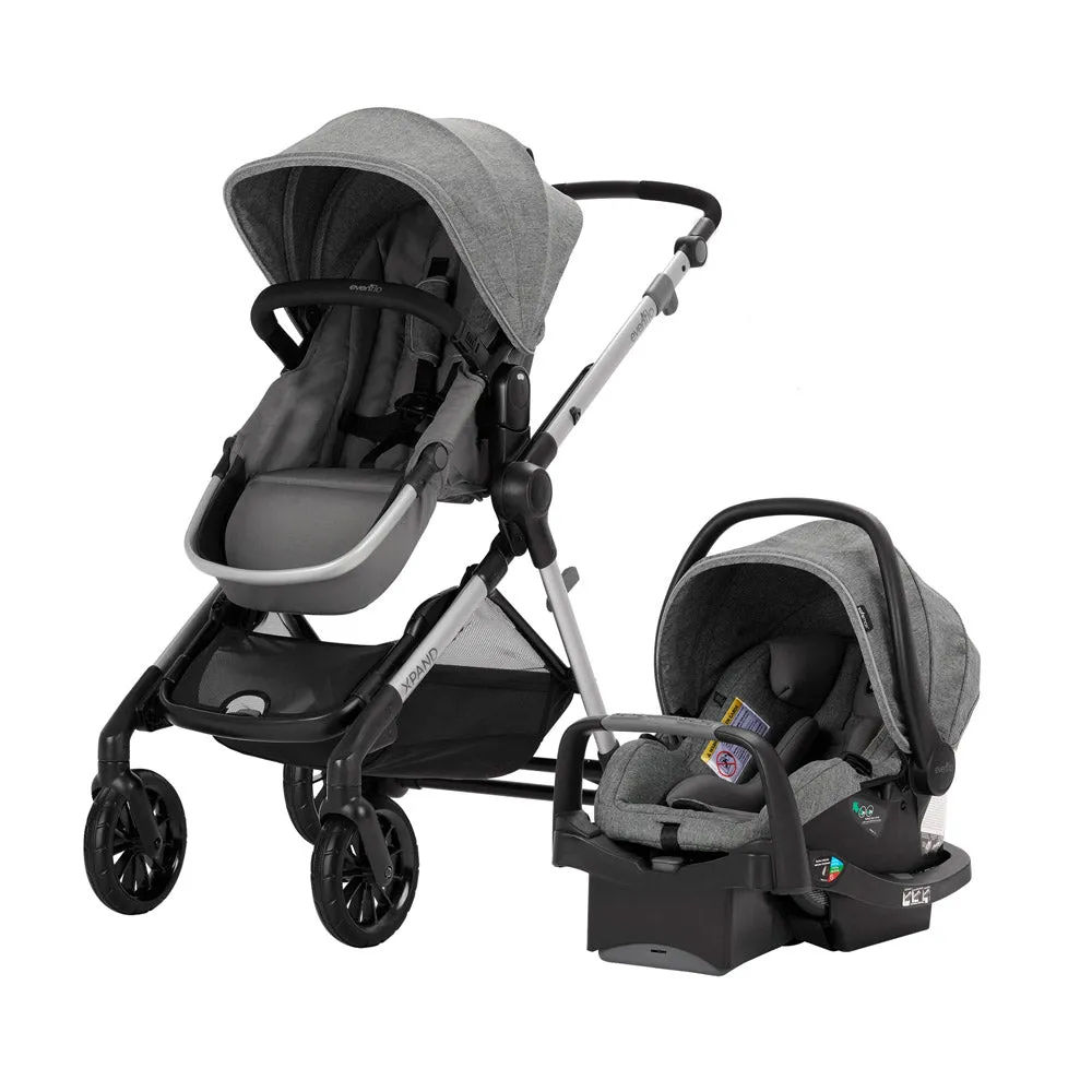 Evenflo Pivot Xpand™ Modular Travel System w/ SafeMax Infant Car Seat - Percheron Gray