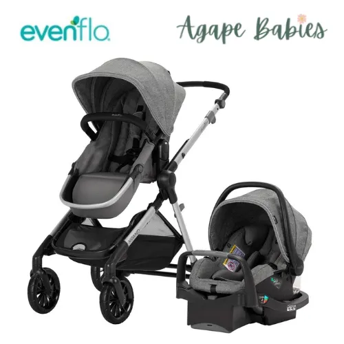 Evenflo Pivot Xpand™ Modular Travel System w/ SafeMax Infant Car Seat - Percheron Gray