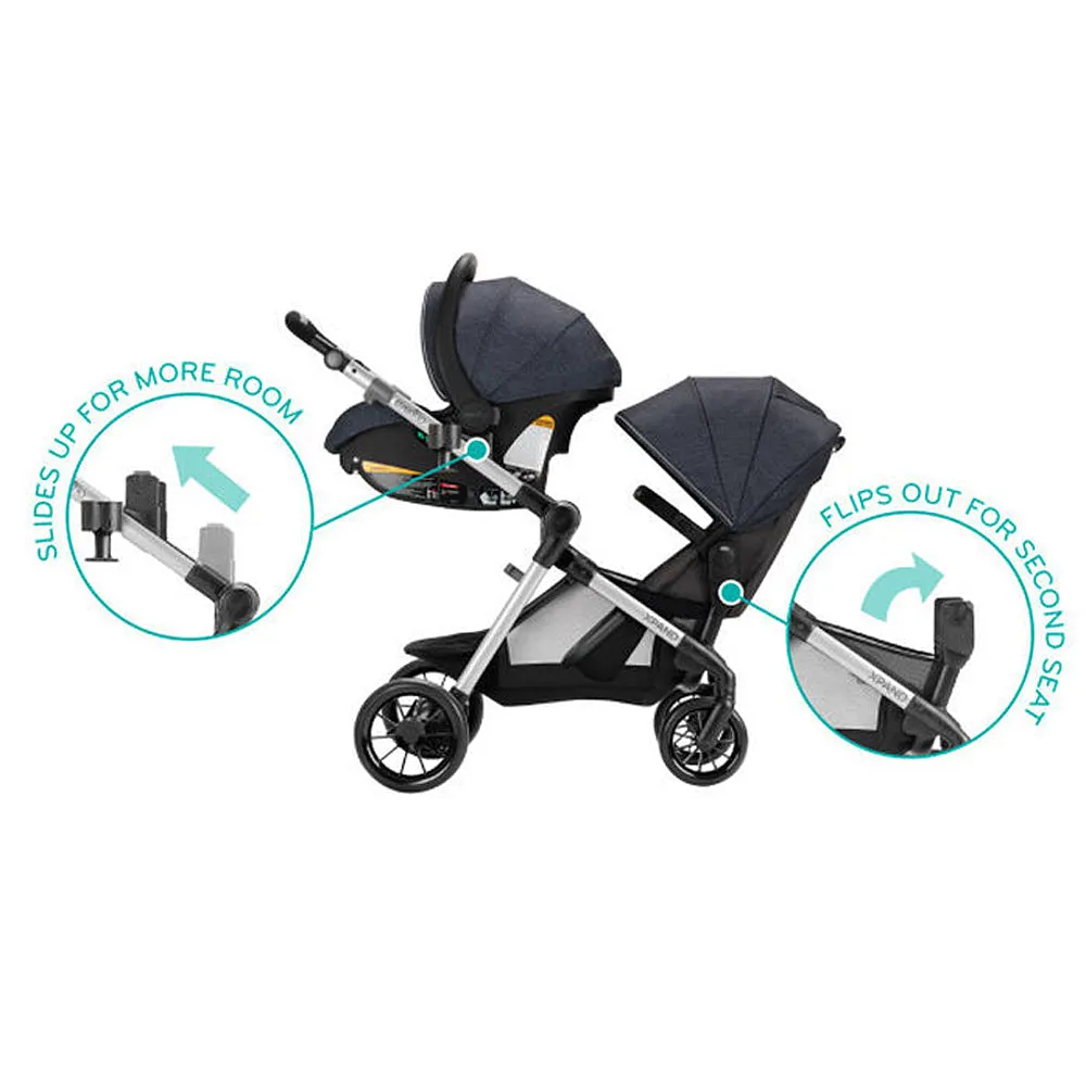 Evenflo Pivot Xpand™ Modular Travel System w/ SafeMax Infant Car Seat - Percheron Gray