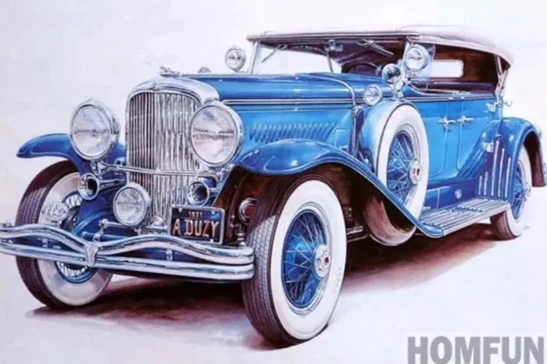 Fancy Antique Car - Classic Automobile Diamond Painting, Full Square/Round Drill 5D Rhinestone Embroidery