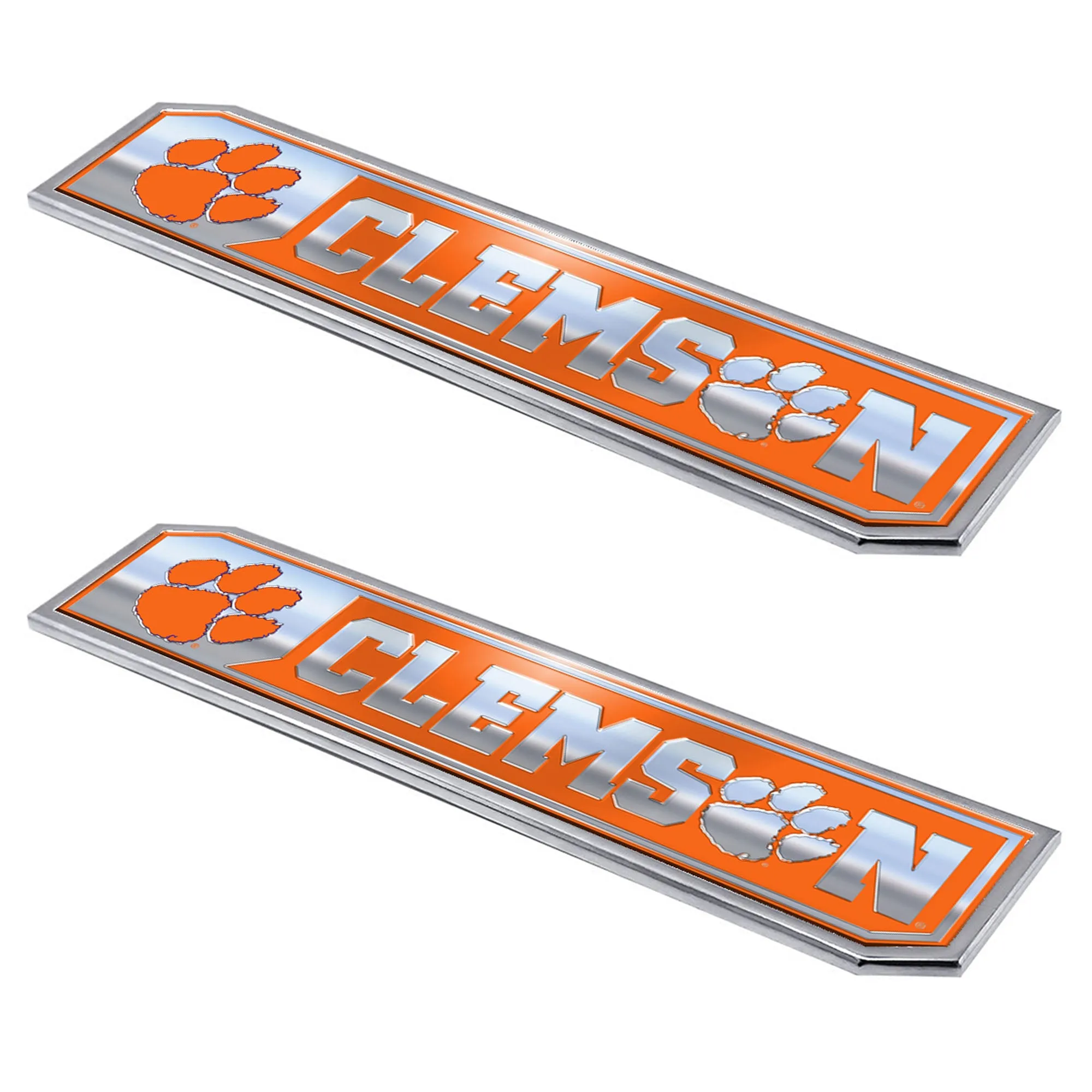 Fanmats Clemson Tigers 2 Piece Heavy Duty Aluminum Embossed Truck Emblem Set