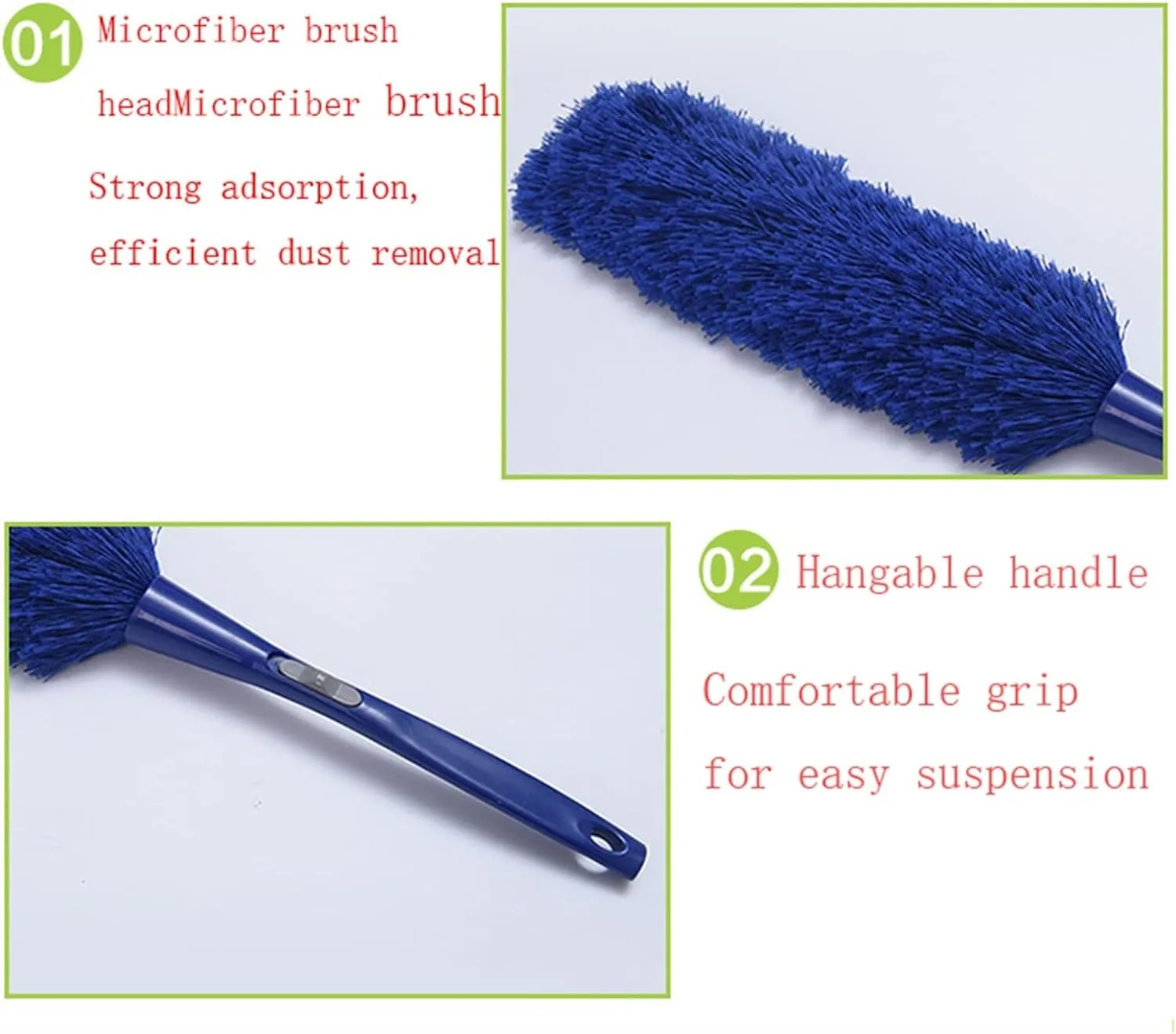 Feather Duster, Washable Anti Static Duster with Soft Microfiber for Cleaning, Home Furniture, Car Cleaning Tool