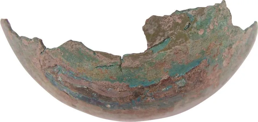 FRAGMENT OF A FINE ROMAN BRONZE BOWL C.100 AD