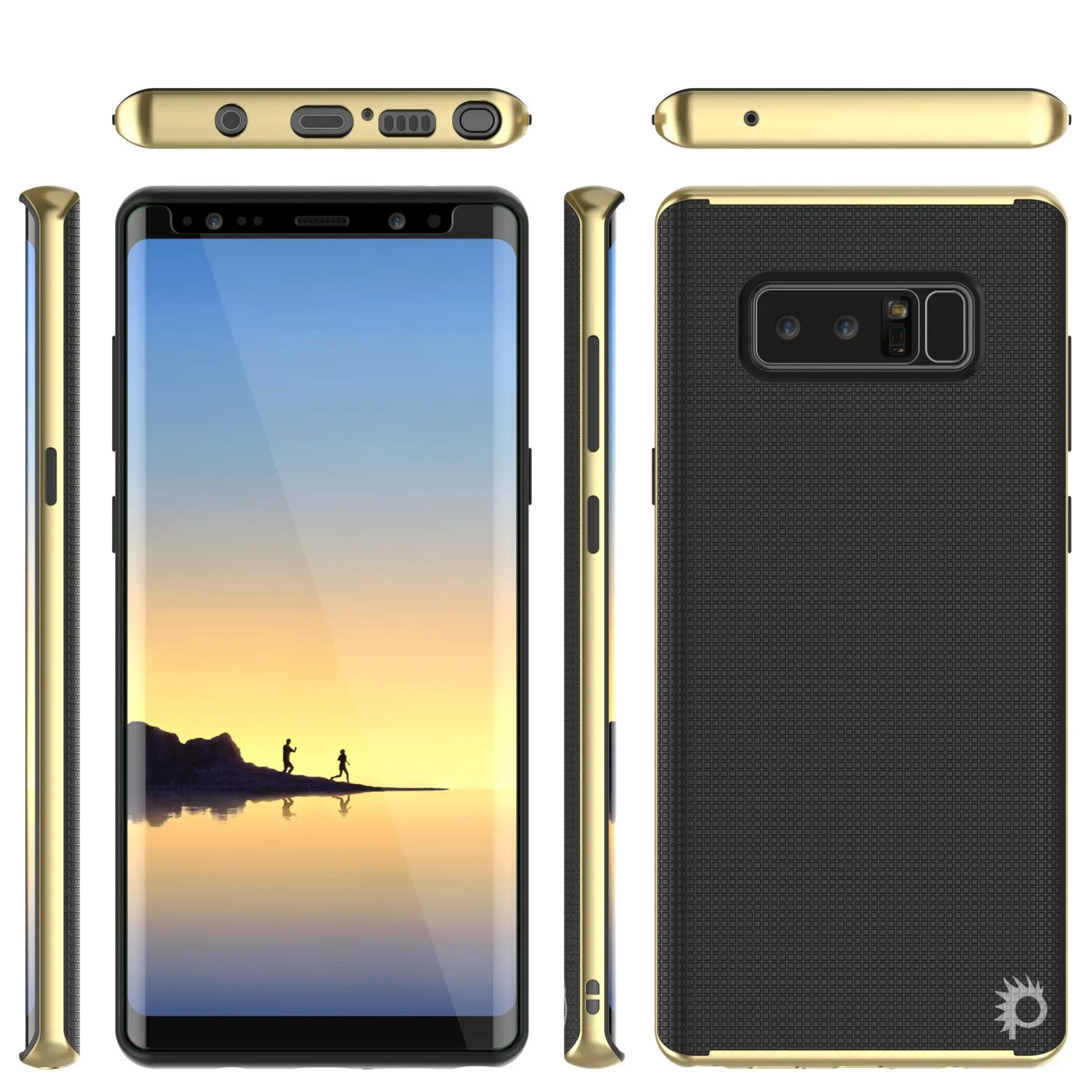 Galaxy Note 8 Hybrid 3-Piece Anti-Shock Dual Layer Bumper Case | Gold