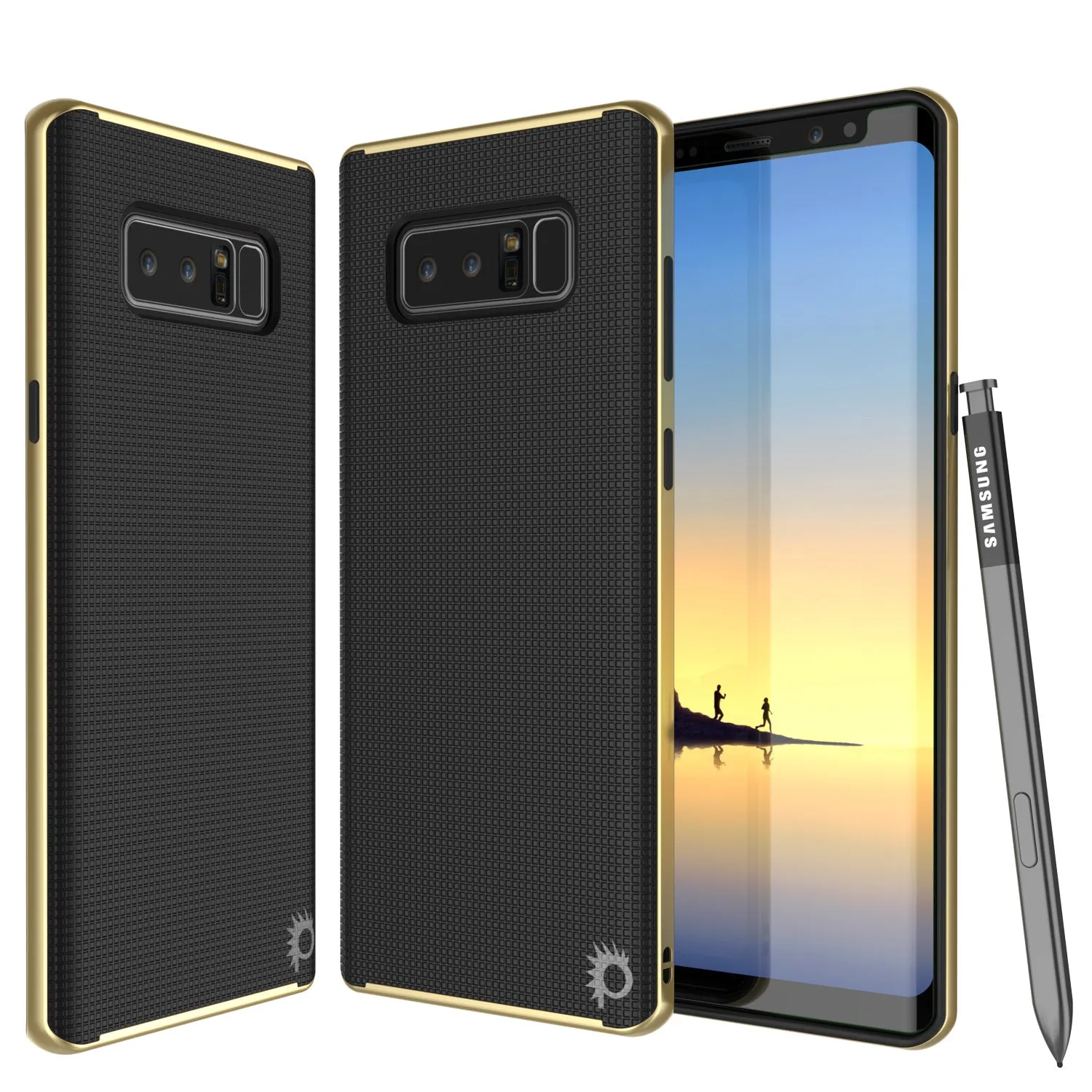 Galaxy Note 8 Hybrid 3-Piece Anti-Shock Dual Layer Bumper Case | Gold