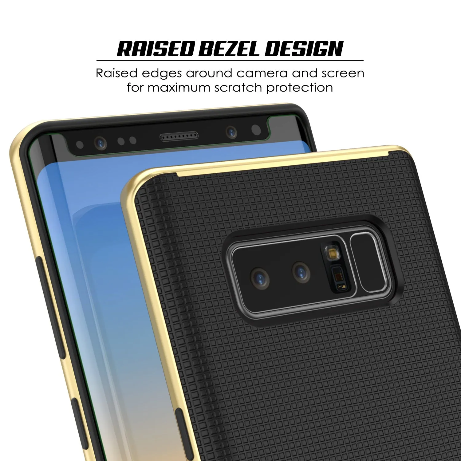 Galaxy Note 8 Hybrid 3-Piece Anti-Shock Dual Layer Bumper Case | Gold