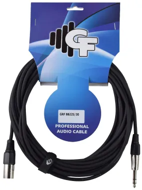 GF PLATINUM SERIES MICROPHONE CABLE XLR MALE TO TRS 1/4 MALE  - 30 FEET