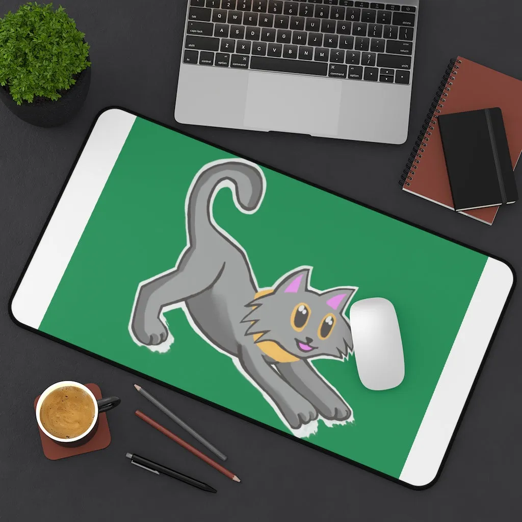 Grey Kitty Desk Mat