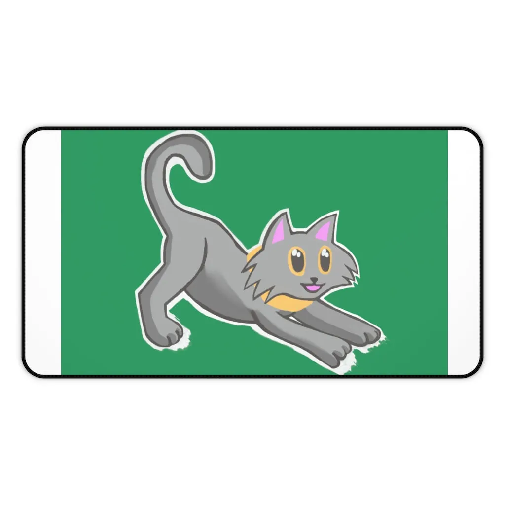 Grey Kitty Desk Mat