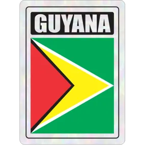 Guyana Prismatic Hologram Car Decal Sticker