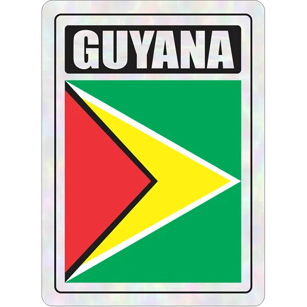 Guyana Prismatic Hologram Car Decal Sticker