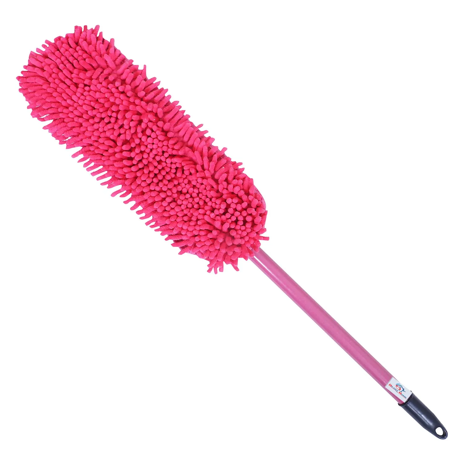 Heart Home Hand Duster|Microfiber Washable Cleaning Brush|Stainless Steel Detachable Handle Dusting Brush for Car|House Cleaning (Pink)