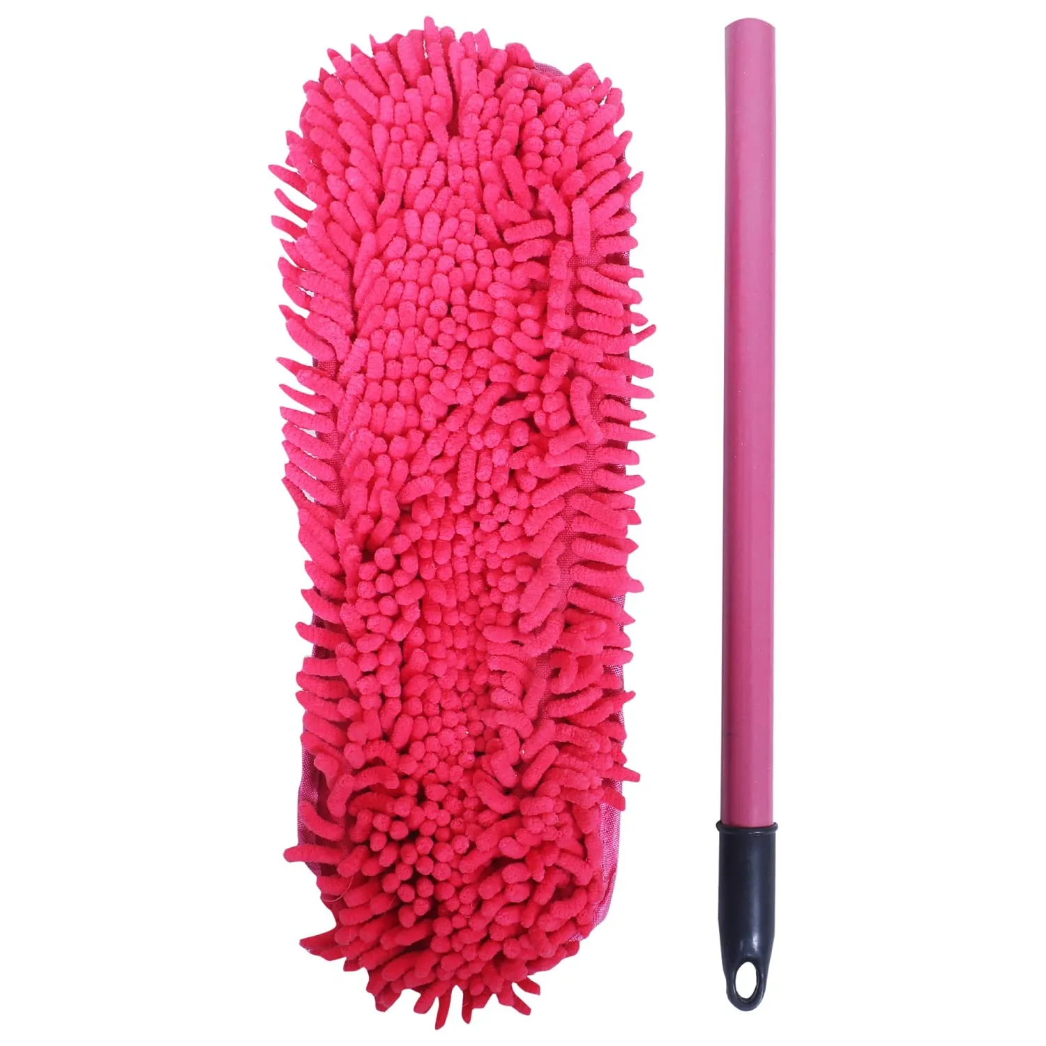 Heart Home Hand Duster|Microfiber Washable Cleaning Brush|Stainless Steel Detachable Handle Dusting Brush for Car|House Cleaning (Pink)