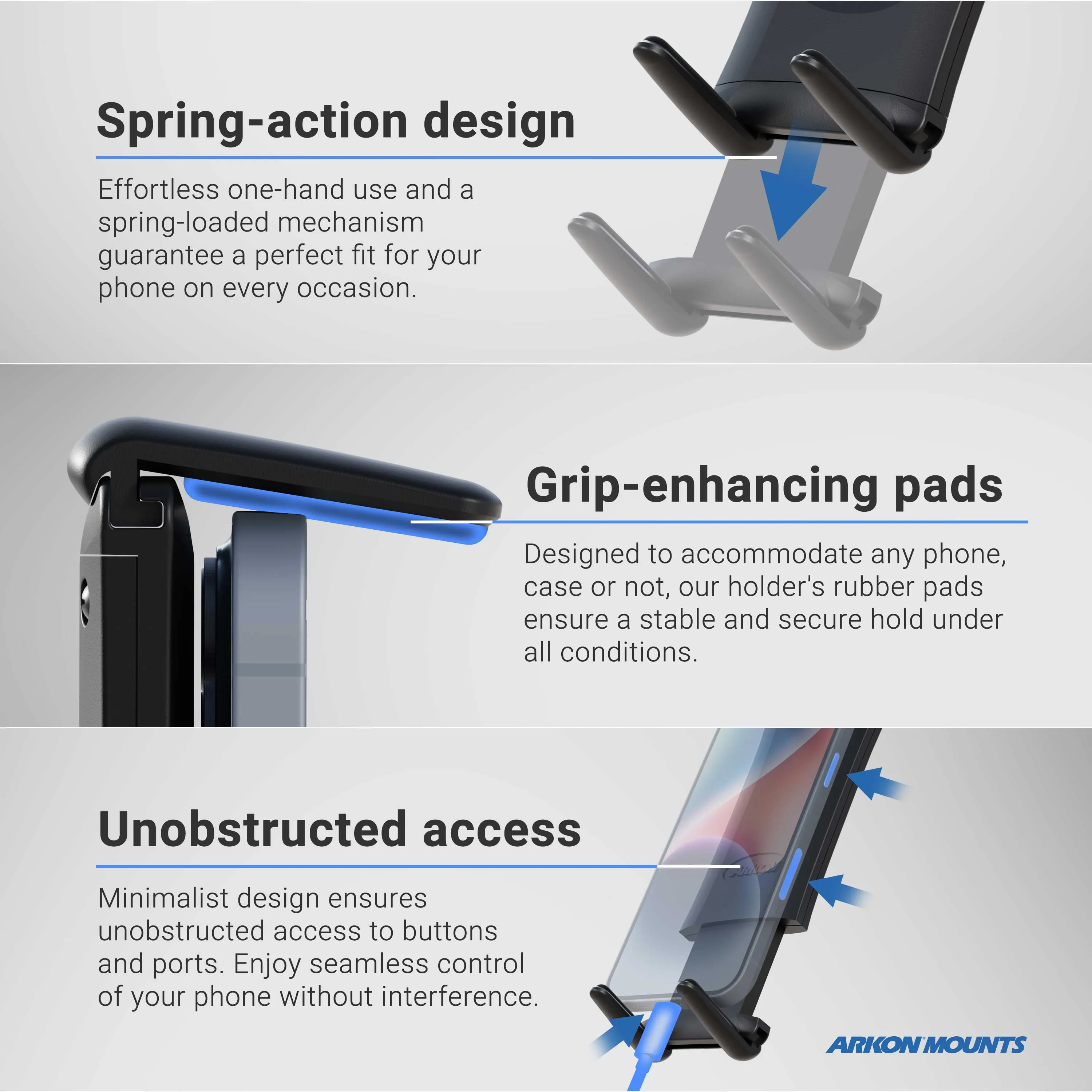 Heavy-Duty Truck Seat Rail Slim-Grip® Ultra Phone or Tablet Mount for iPad, Galaxy, Note, and more