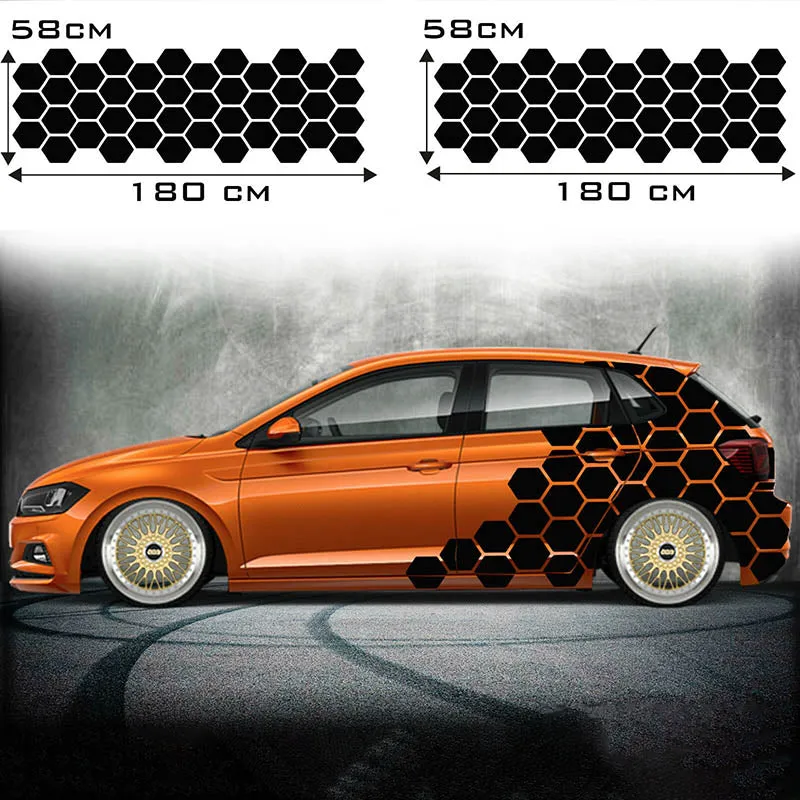 Honeycomb Side Sticker Rear Fender Sticker Car Sticker Suitable for any vehicle vinyl car wrap side graphic sticker decal