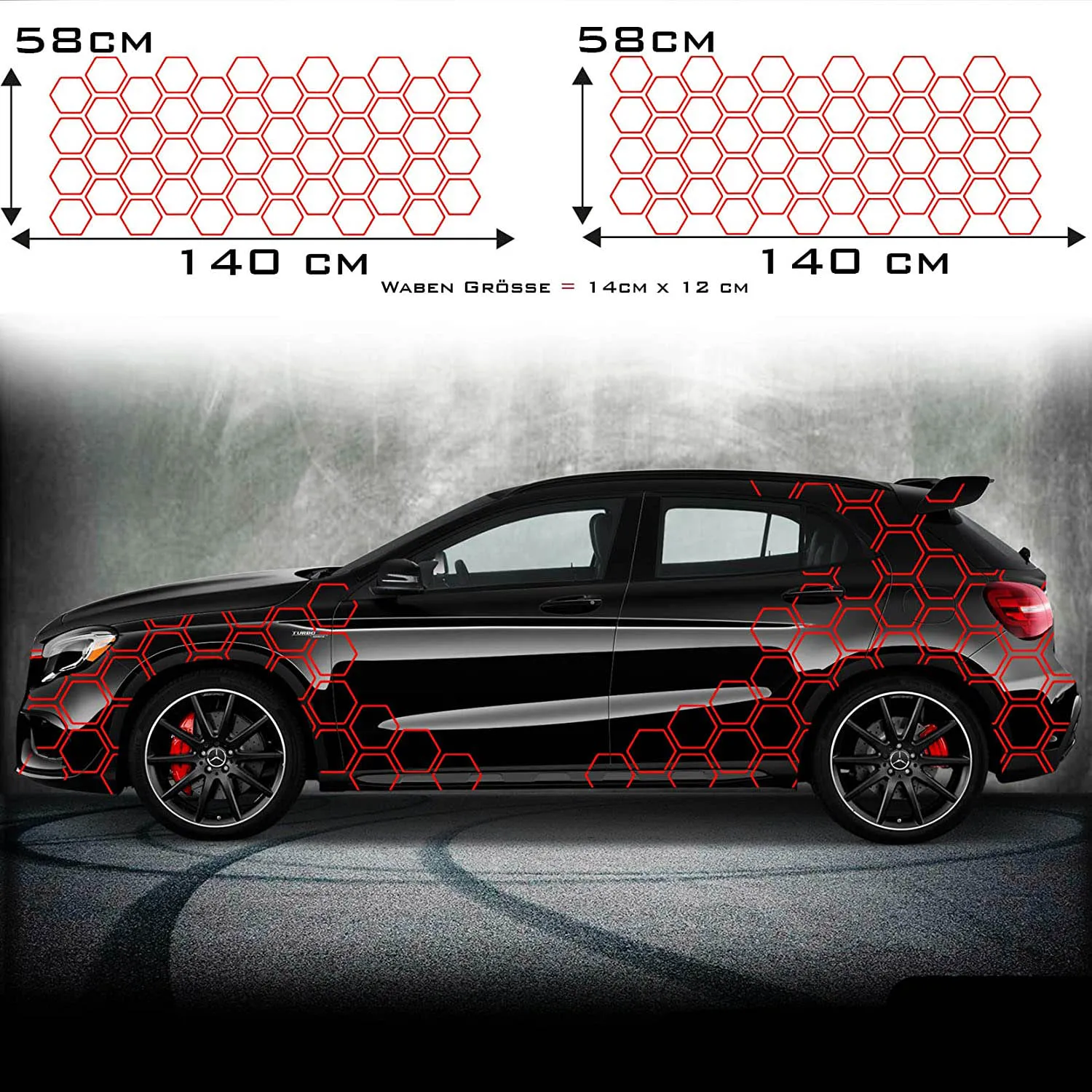 Honeycomb Side Sticker Rear Fender Sticker Car Sticker Suitable for any vehicle vinyl car wrap side graphic sticker decal