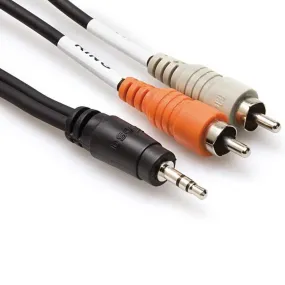 Hosa CMR-206 Stereo Mini Male To 2 RCA Male Y-Cable - 6 Foot