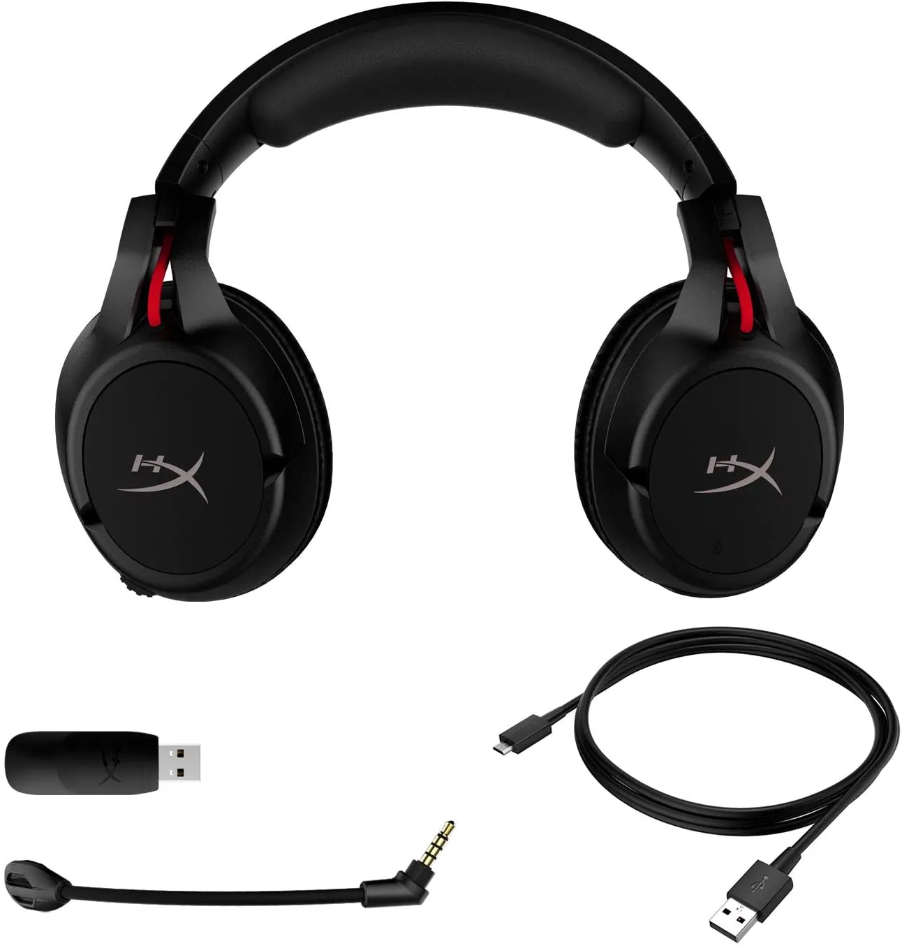 HyperX Cloud Flight Wireless Gaming Headset with Long Lasting Battery Detachable Noise Cancelling Microphone, Red LED Light, Bass, Comfortable Memory Foam for PS4 PC PS4 Pro (HX-HSCF-BK/AM)