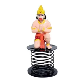 INDIACRAFT Hanuman Idol with Spring/Polystone Maruti Idol with Gada for Car Dashboard, Office - Study Table, 4 INCH