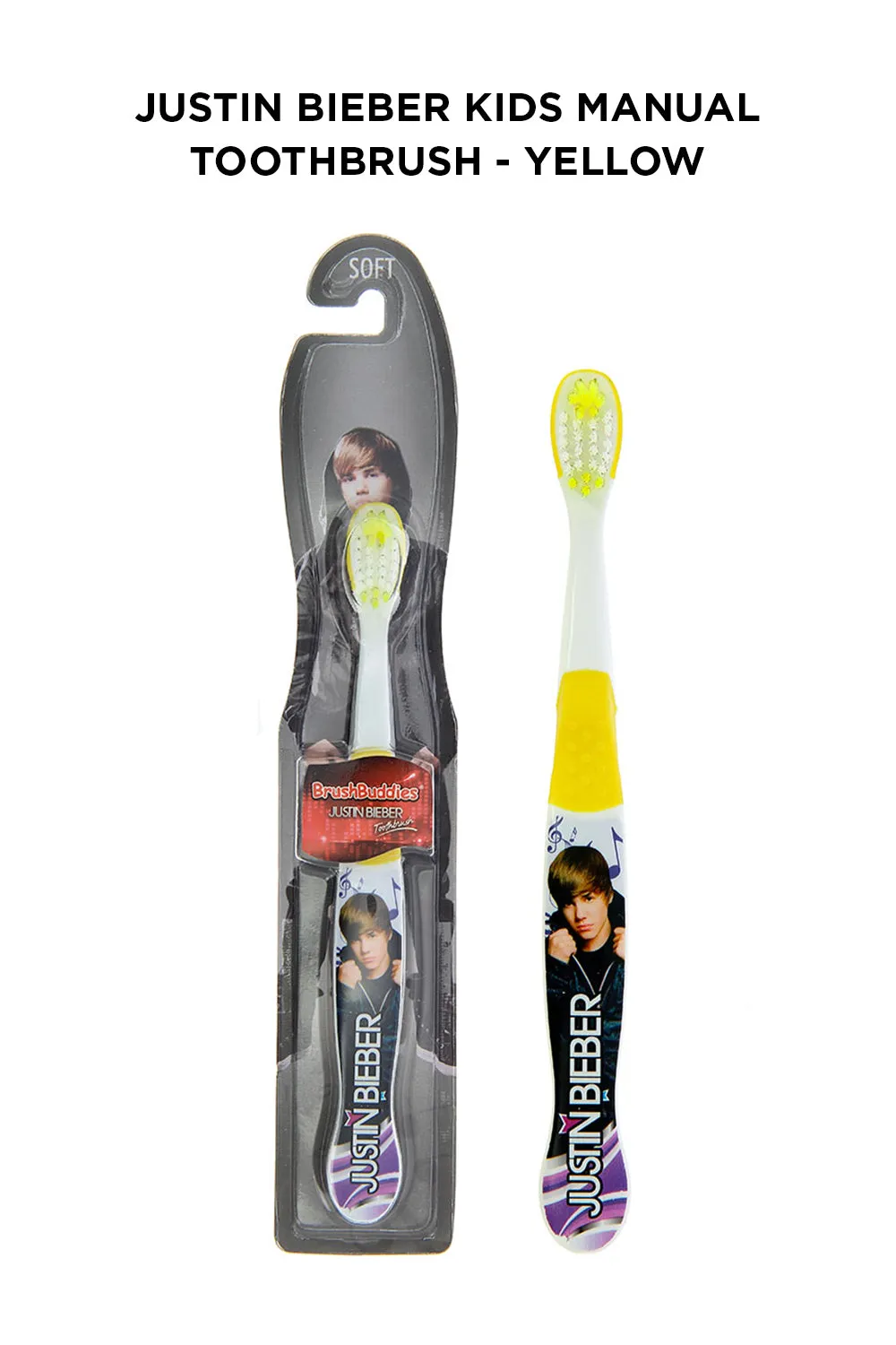 Justin Bieber Kids Yellow Manual Toothbrush