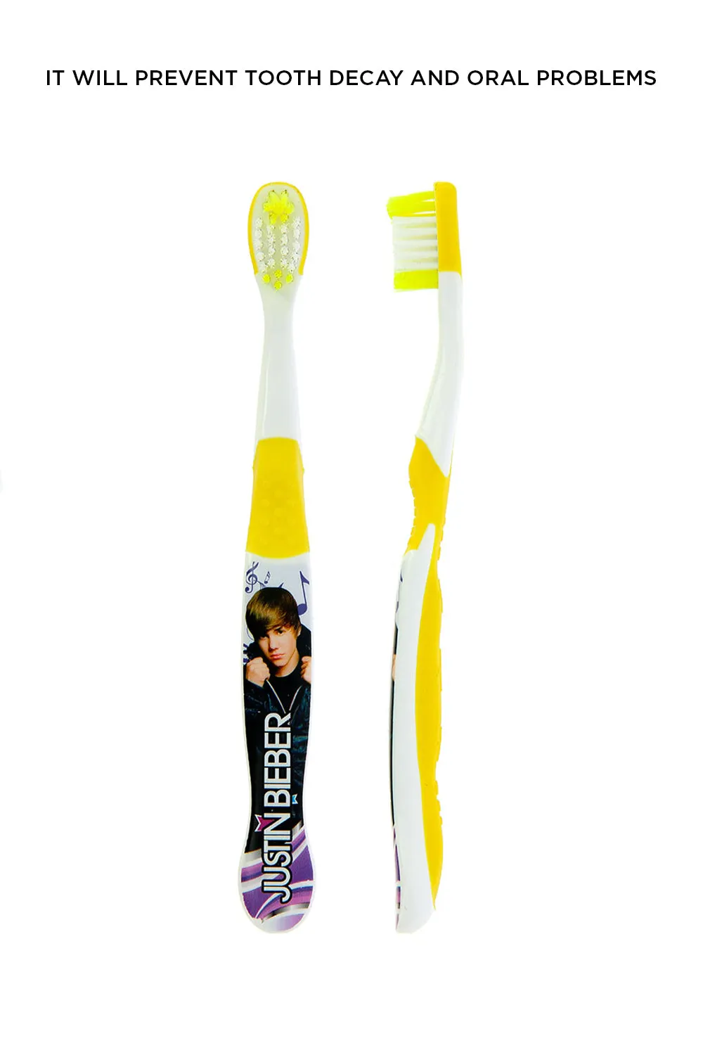 Justin Bieber Kids Yellow Manual Toothbrush