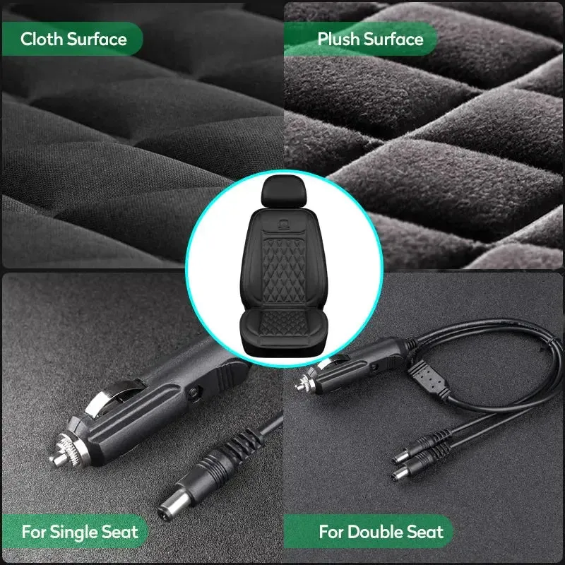 Karcle Heated Car Seat Cover Electric Car Seat Heating Pad 12/24v Heated Seats Cushion Universal Automobile Seat Covers