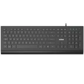 Keyboard Nilox NXKBE000014 Black Spanish Qwerty