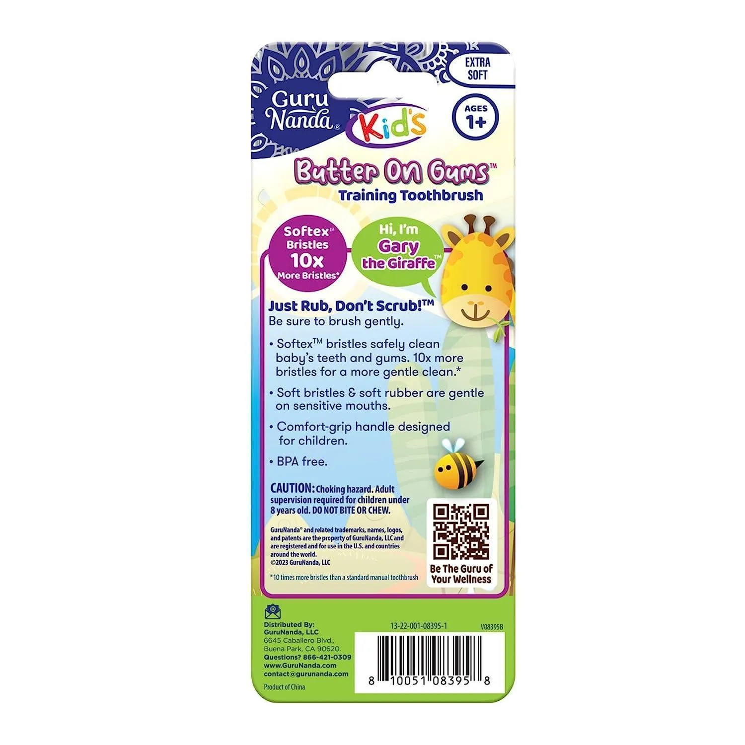 Kids Butter on Gums Giraffe Training Toothbrush with Cover (24-Pack)