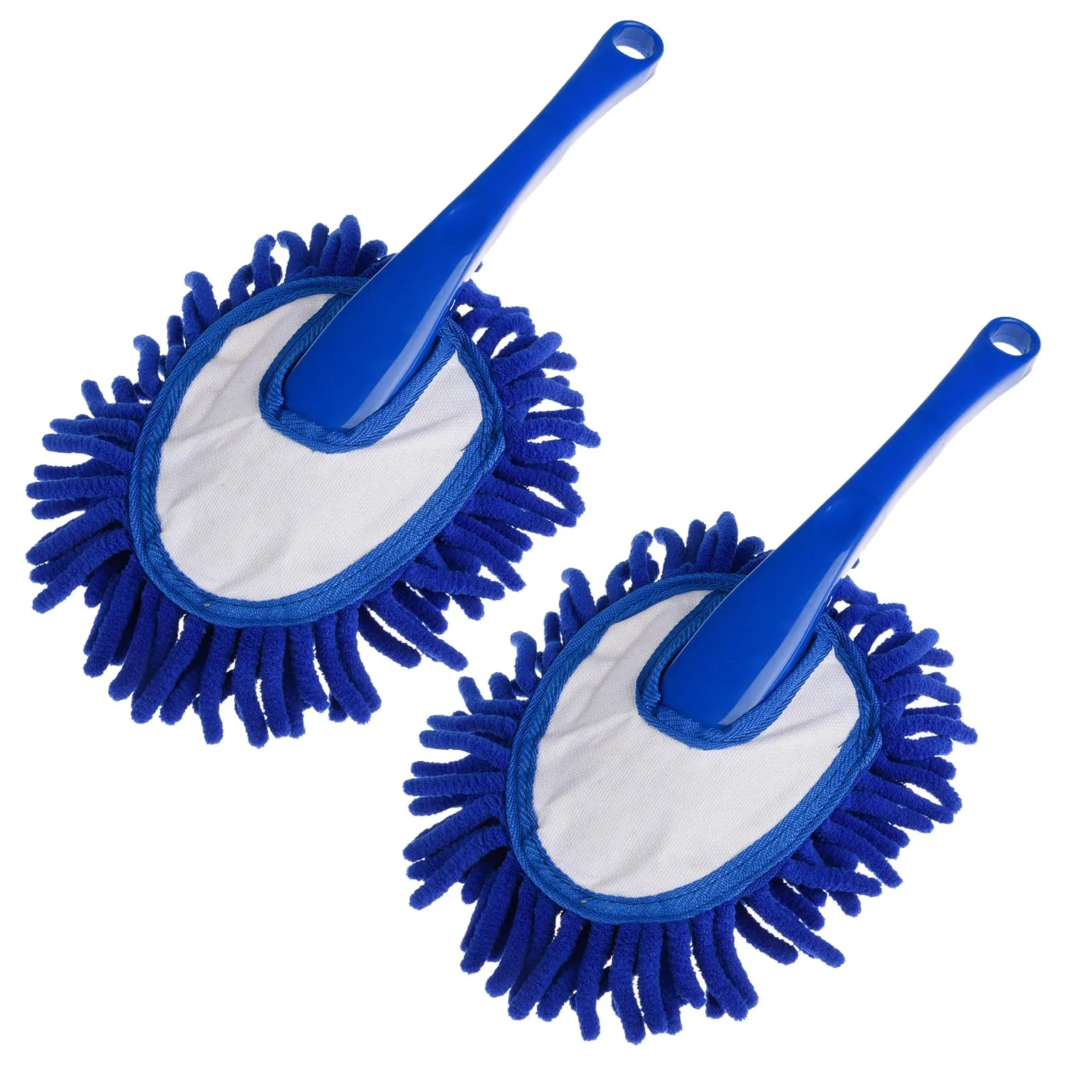 Kuber Industries Car Duster | Cleaning Duster with Handle | Dust Cleaning Brush | Kitchen Cleaning Brush | Car Dashboard Brush | Dry-Wet Cleaning Brush | Small | Pack of 2 | Blue