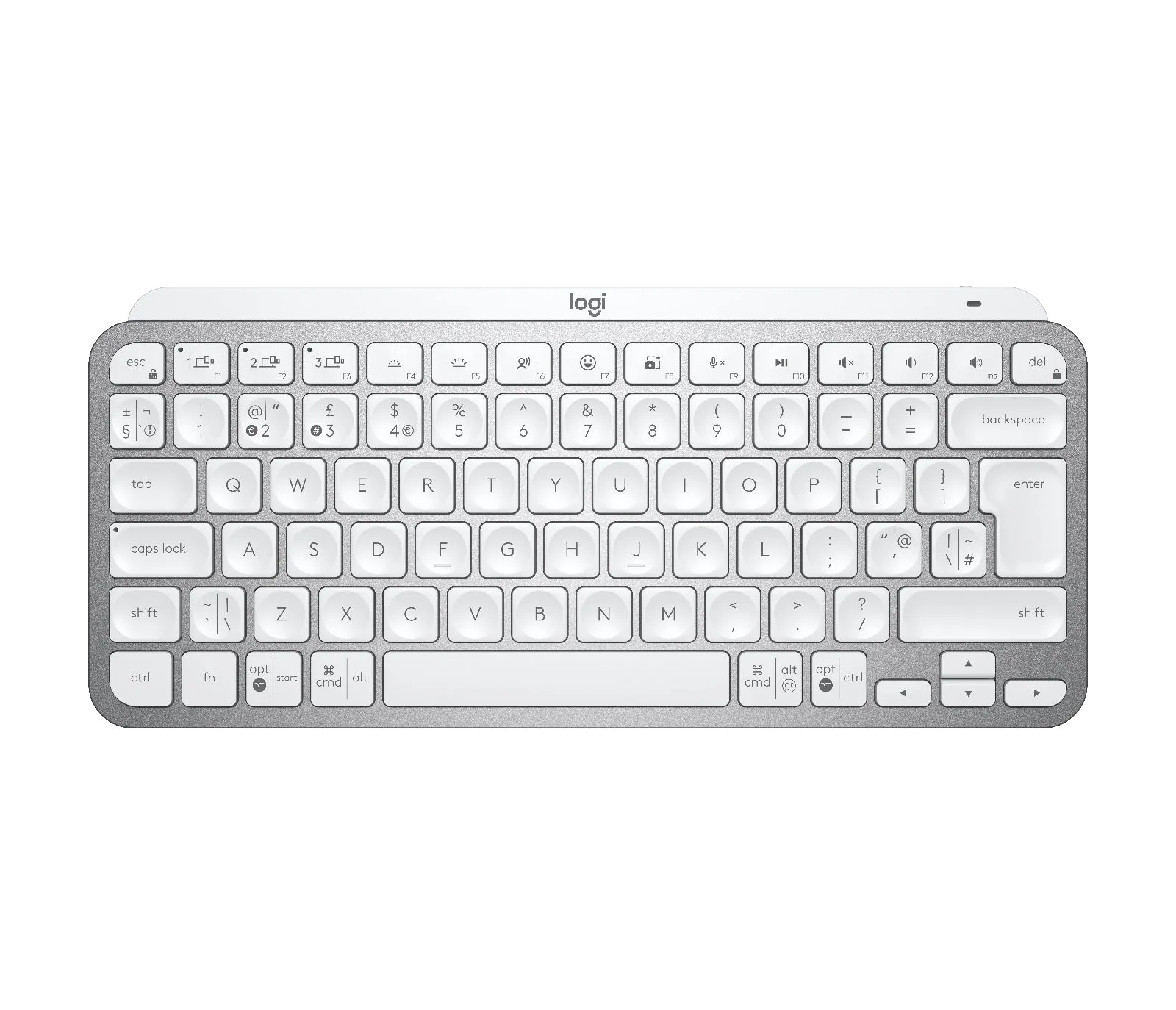 Logitech Mx Keys Mini - Keyboard - Backlit - Bluetooth - Qwerty - Uk - Pale Grey