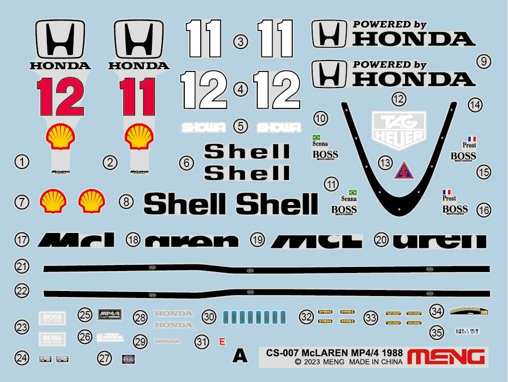 Meng 1988 McLaren MP4/4 1/24 Model Kit