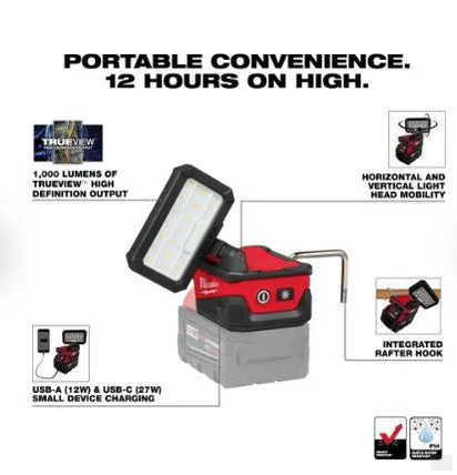 Milwaukee M18™ ROVER™ Compact Folding Flood Light w/ USB Charging {2359-20}