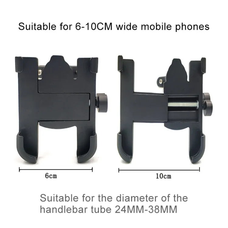 Motorcycle Handlebar Aluminum Alloy Phone Bracket, Suitable for 60-100mm Device(Black)