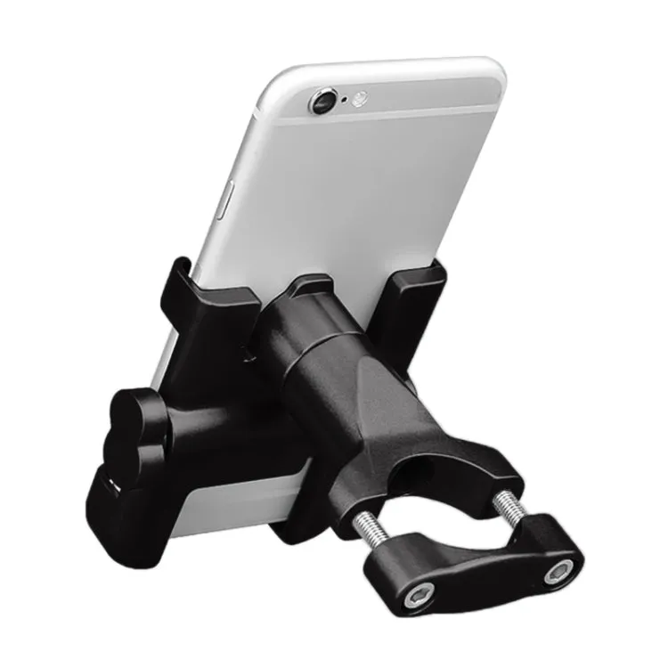 Motorcycle Handlebar Aluminum Alloy Phone Bracket, Suitable for 60-100mm Device(Black)