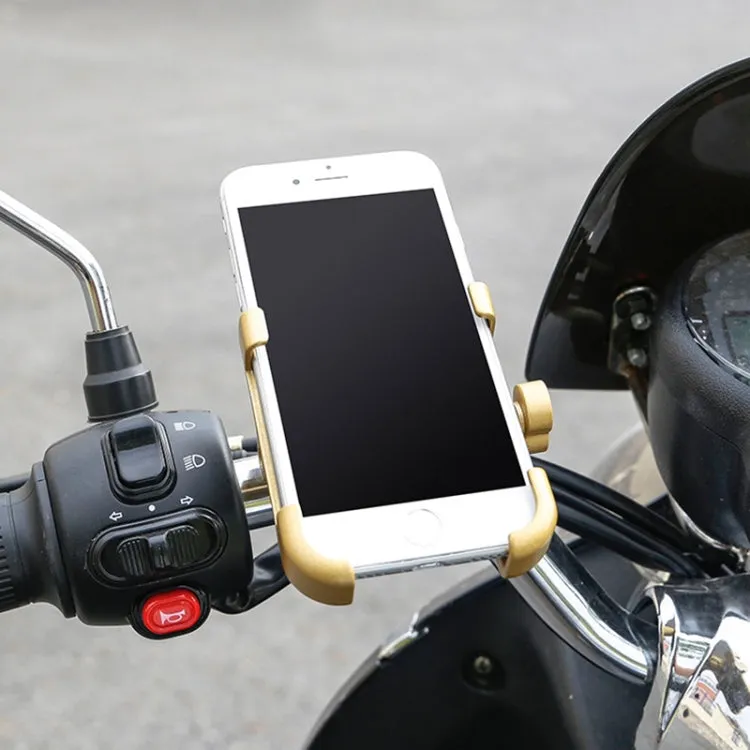 Motorcycle Handlebar Aluminum Alloy Phone Bracket, Suitable for 60-100mm Device(Black)