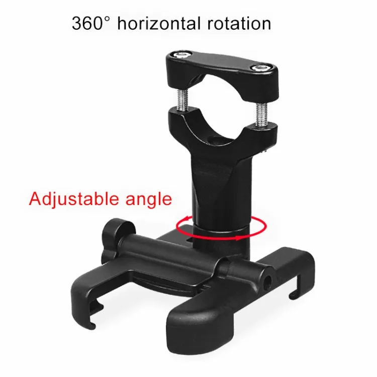 Motorcycle Handlebar Aluminum Alloy Phone Bracket, Suitable for 60-100mm Device(Black)