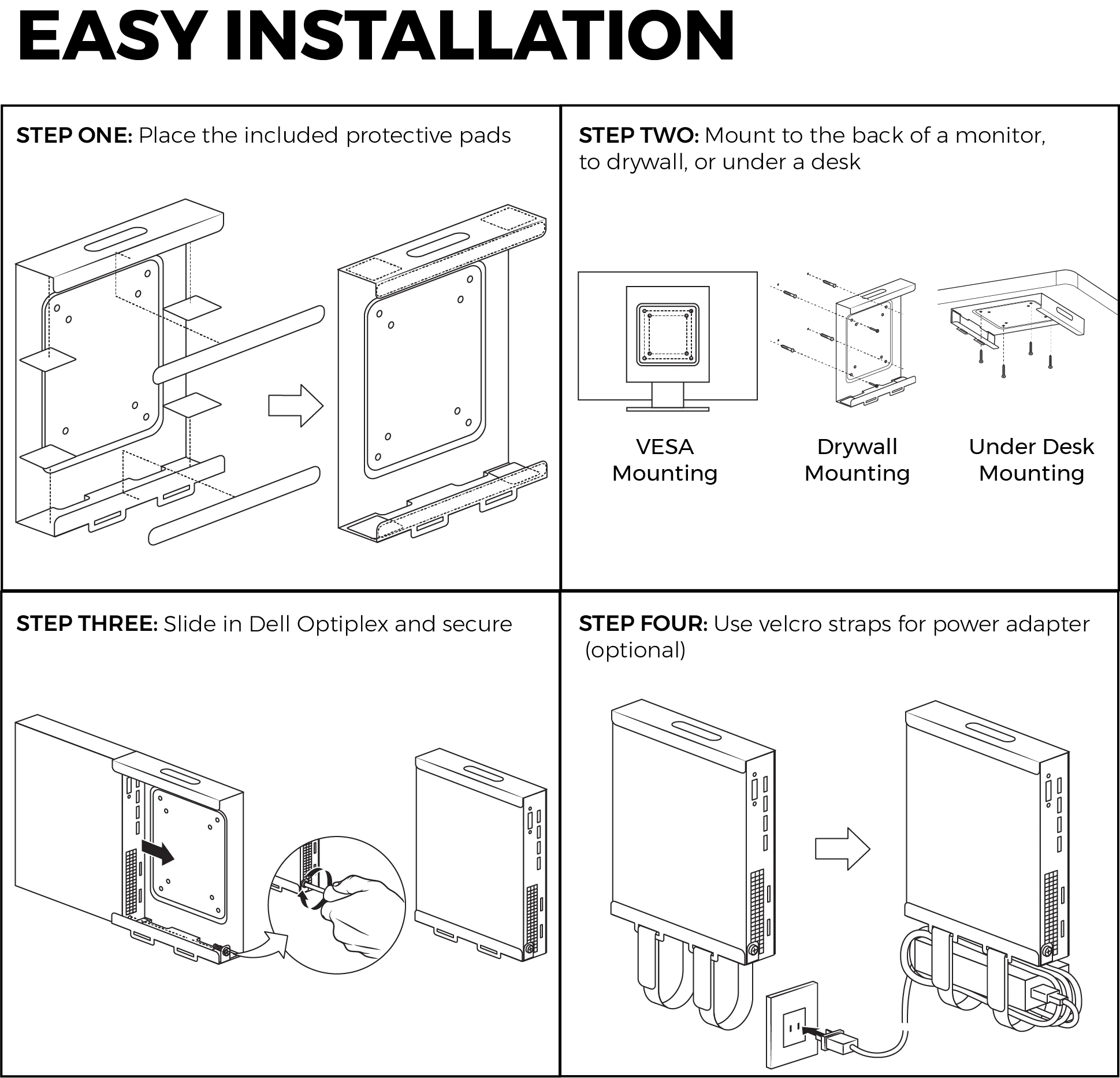 Mount Compatible with Dell OptiPlex Micro Form Factor - Bulk Case Quantity 20