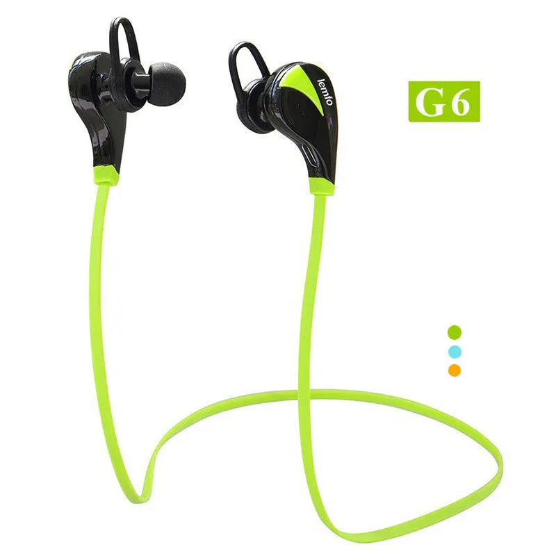 Original G6 Bluetooth 4.0 Headset Wireless Stereo Sports Earphone Studio Music Handsfree Headphone Sweatproof for iPhone Samsung