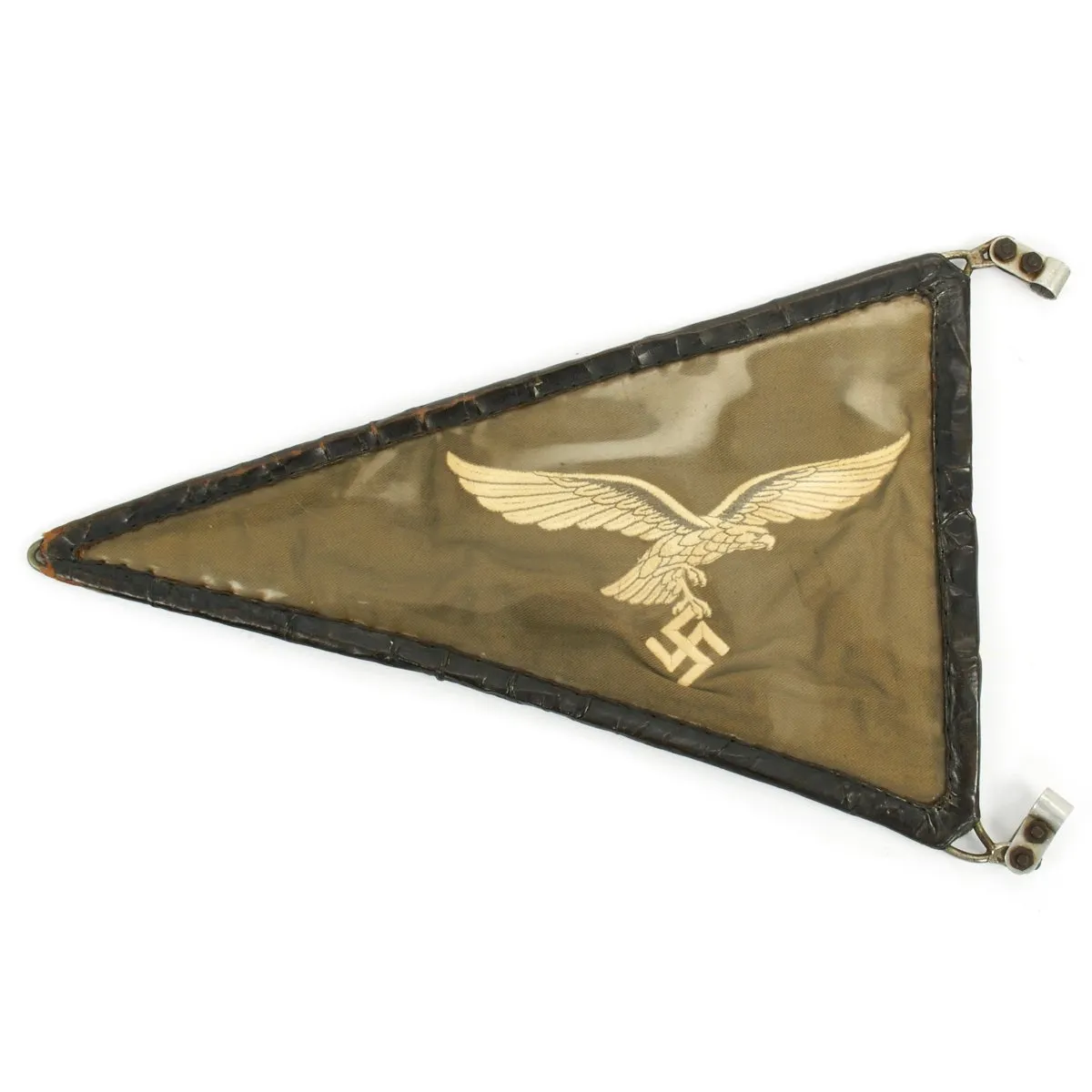 Original German WWII Luftwaffe Officer Vehicle Car Fender Pennant Flag