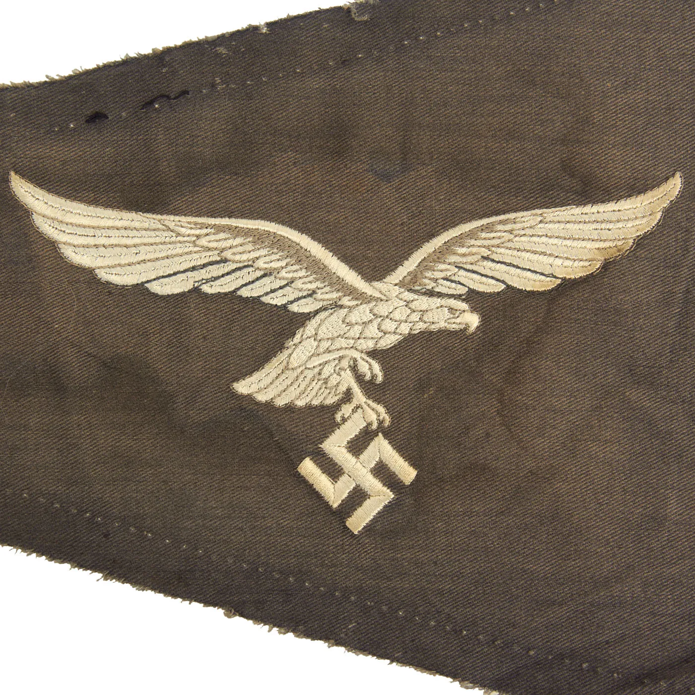 Original German WWII Luftwaffe Officer Vehicle Rigid Fender Staff Pennant Flag Cutoff Half - 8 1/2" x 14 1/2"