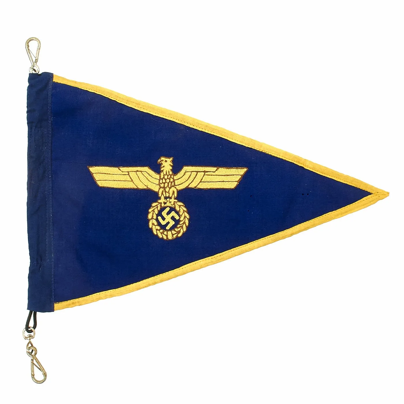 Original German WWII Navy Kriegsmarine Officer Vehicle Staff Car Fender Pennant Flag - 12.5" x 8"