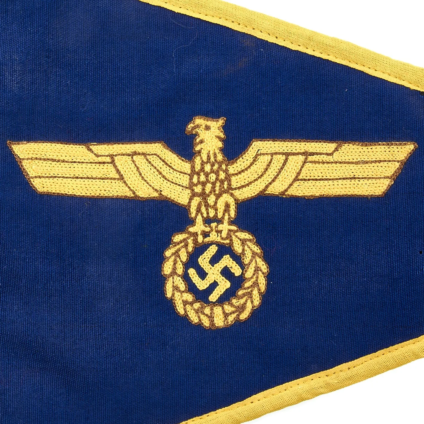 Original German WWII Navy Kriegsmarine Officer Vehicle Staff Car Fender Pennant Flag - 12.5" x 8"