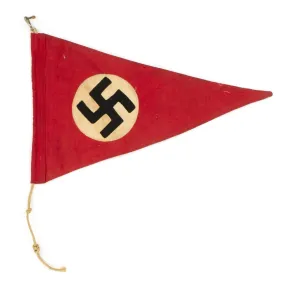 Original German WWII NSDAP National Vehicle Staff Car Pennant Flag