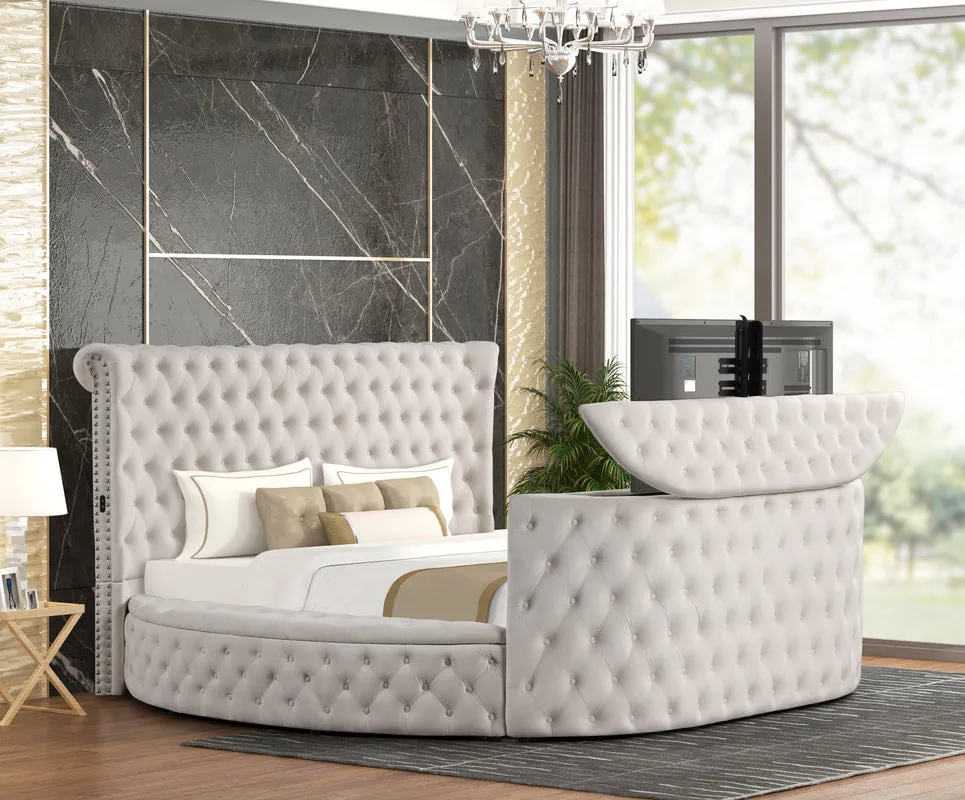 Patron Beige Platform Bed - Queen, King