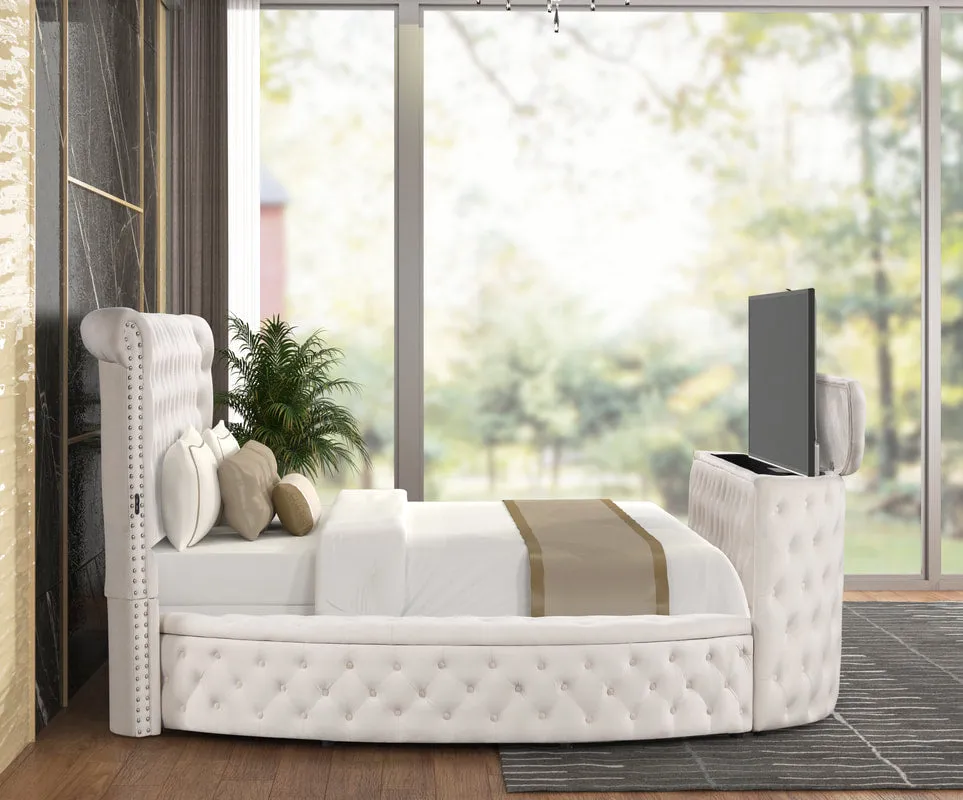 Patron Beige Platform Bed - Queen, King